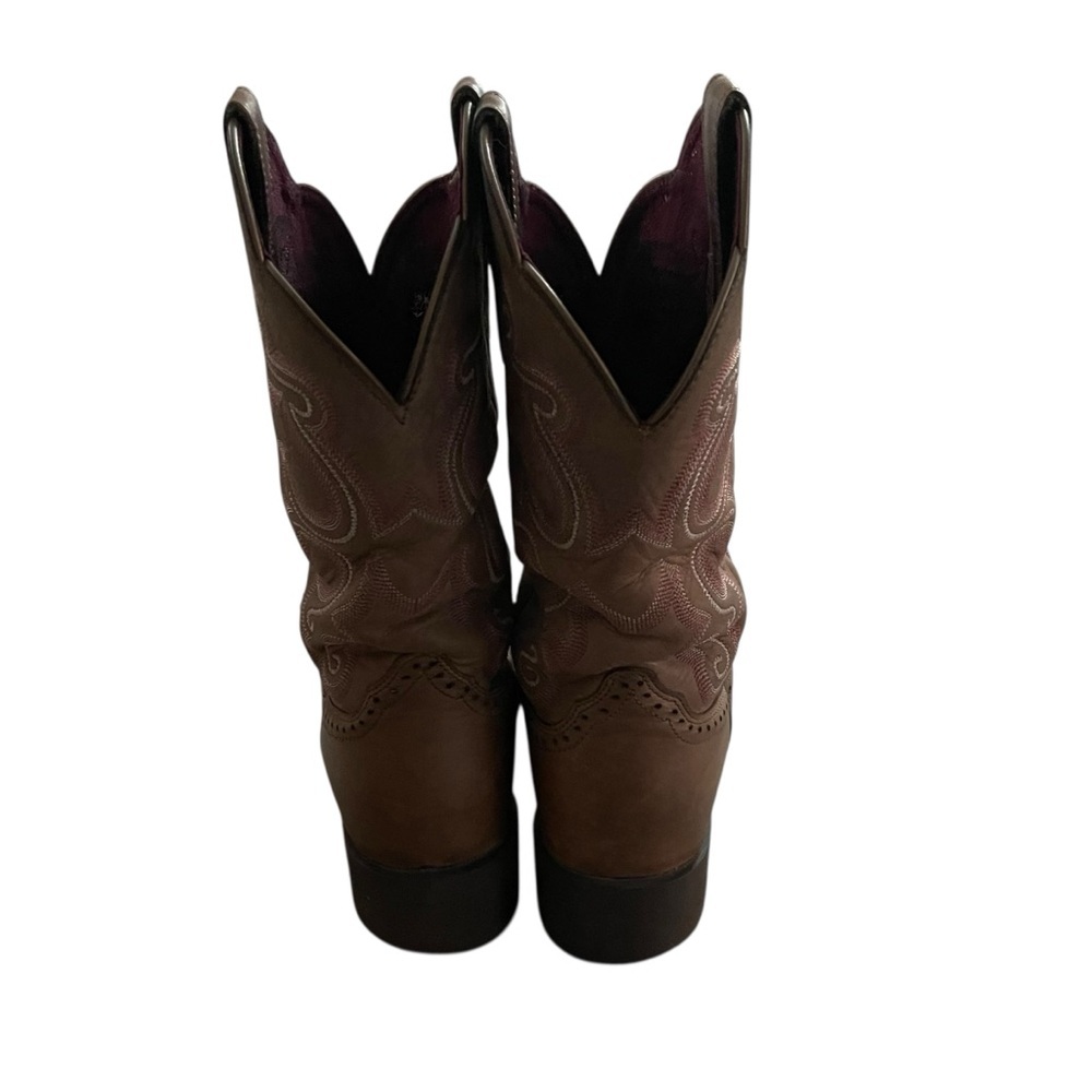 Ariat Brown Embroidered Western Heeled Boots - Picture 6 of 9